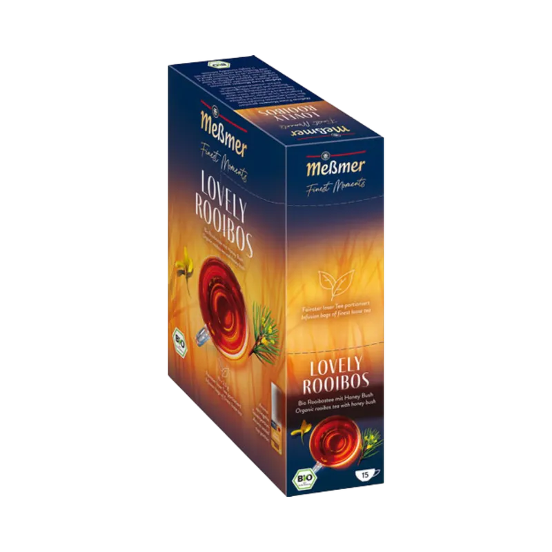 Meßmer Meßmer Finest Moments Bio Lovely Rooibos, Rooibostee, Teebeutel im Kuvert, 2. Entnahmefach/displaytauglich, 37,5g – Produktbild 1 von 2