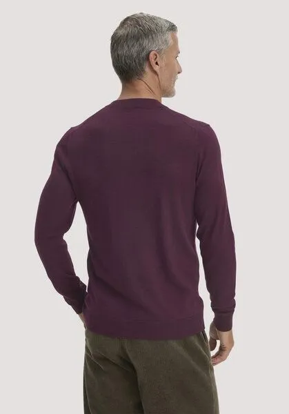 hessnatur hessnatur Pullover Regular aus reiner Bio-Merinowolle, Bordeauxrot, – Produktbild 2 von 4