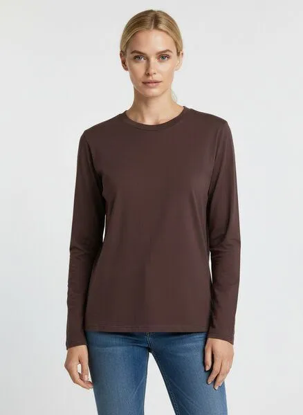 UNIPOLAR UNIPOLAR Basic Longsleeve Modell: Creative Longsleeve, Red brown (braun), – Produktbild 1 von 2