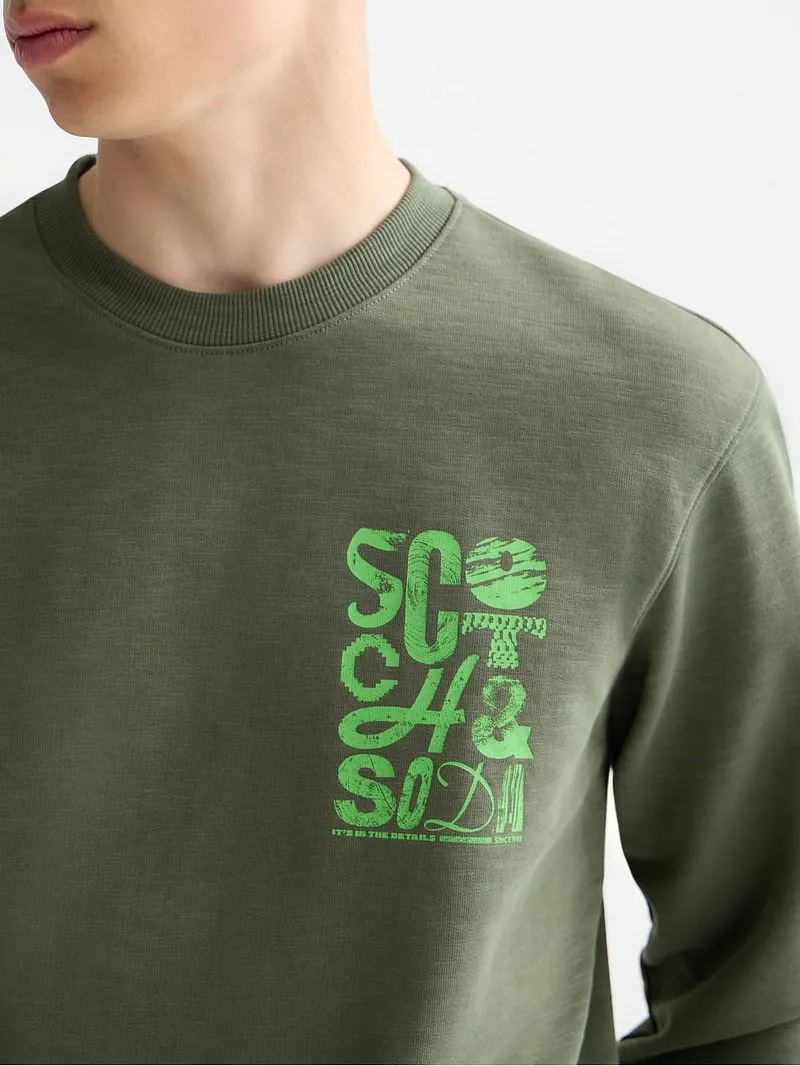 Scotch and Soda Scotch and Soda Pullover Logo Olivgrün, Grün, – Produktbild 2 von 5