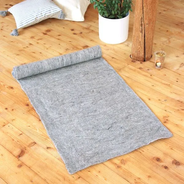 GLOBO Fair Trade GLOBO Fair Trade Matte Yoga, Wollfilz, Hellgrau, – Produktbild 1 von 2