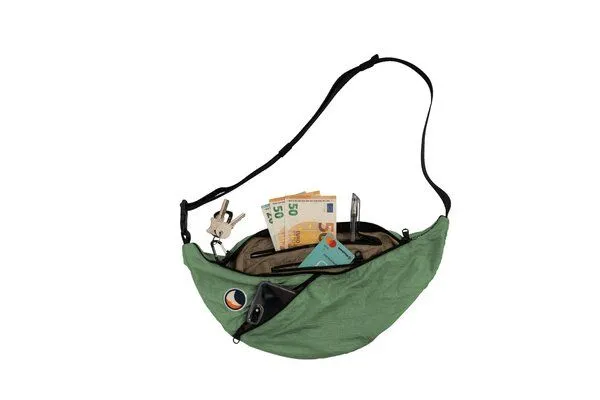 Ticket to the Moon Ticket to the Moon upcycled Bauchtasche/Crossbody Umhängetasche "Sling Bag", Basic jade green, – Produktbild 2 von 4