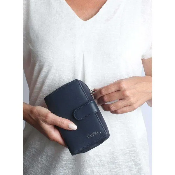 Vargu Vargu Echtleder Geldbörse MASIN 1-A mono, Navy, – Produktbild 2 von 3
