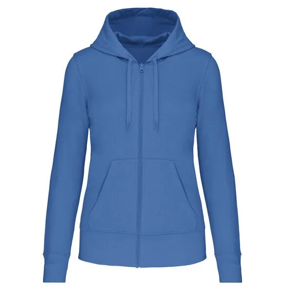 Greenspired Greenspired Umweltfreundliches Kapuzensweatshirt mit Zip für Damen 280g/m² XS-XXL, Helles königsblau, – Produktbild 2 von 2