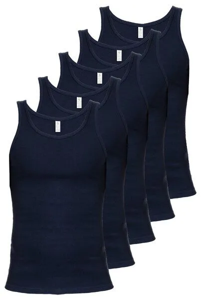 Haasis Bodywear Haasis Bodywear Herren Unterhemd Feinripp 5er Pack, Navy, – Produktbild 1 von 4