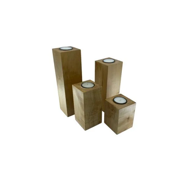 Lajos Varga Lajos Varga 4er-Set Teelichthalter groß Bergahorn Höhe 10 - 25 cm – Produktbild 1 von 3