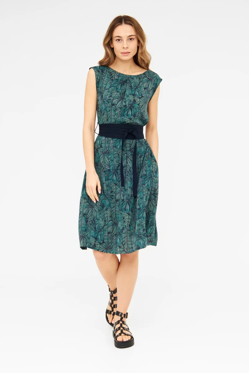 WiDDA Widda Damen vegan Kleid Adele Forest Print Blau, Teal, – Produktbild 2 von 2