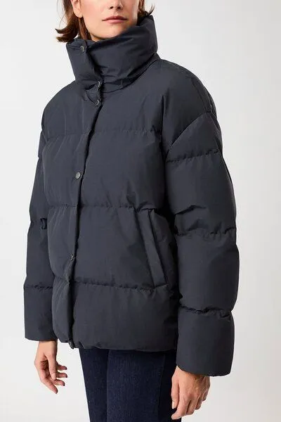 LangerChen LangerChen Gesteppte Jacke aus Eco Daune mit Stehkragen, Navy (blau), – Produktbild 4 von 4