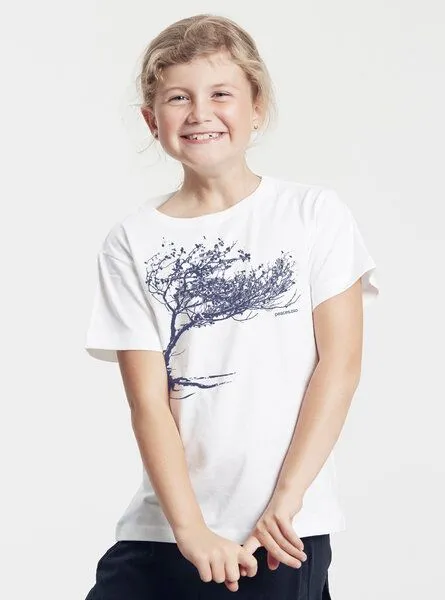 Peaces.bio - handbedruckte Biomode Peaces.bio - handbedruckte Biomode Bio-Kinder T-Shirt Windy Tree, Weiß, – Produktbild 3 von 3