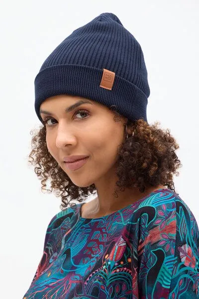 KOKOworld Mütze Peak Knit – Fairtrade Cotton – Klassische Beanie – Warm – Unisex – KOKOworld, Navy (marine), – Produktbild 1 von 3