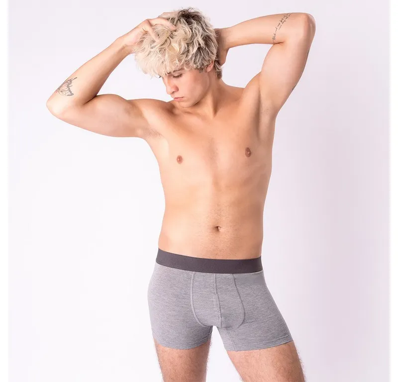 OCCULTO Boxershorts Herren Bambus Boxershorts 5er Pack (Modell: Bryan), Grau, – Produktbild 3 von 5