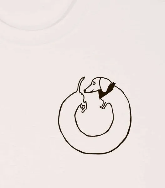 päfjes päfjes Dackel Hund Kreis Po - Unisex Männer T-Shirt Bio & Fair, Vintage white (natur), – Produktbild 4 von 4
