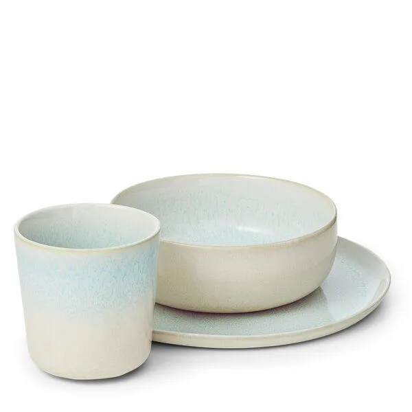 Econovo Econovo Geschirrset Keramik 3-tlg., Hellblau-weiss (hellblau), – Produktbild 1 von 4