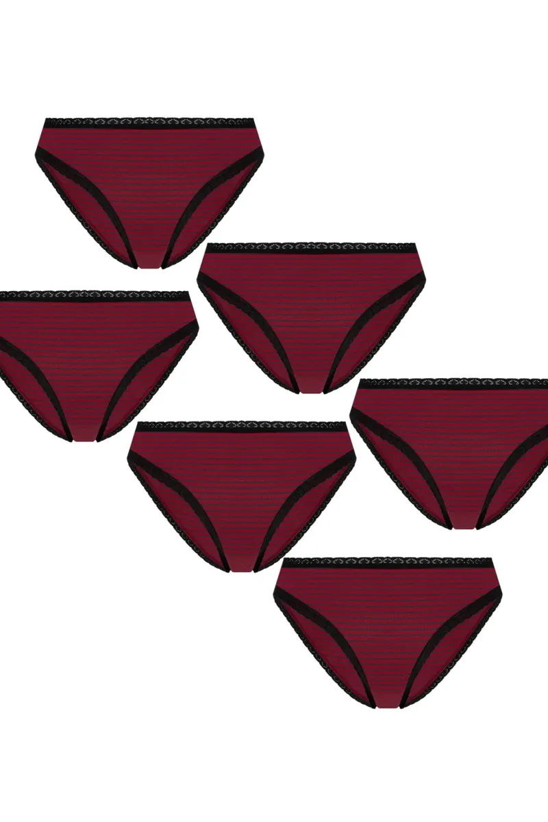 Albero Natur Albero Natur Damen vegan Multipack 6x Slips Mit Spitze Tibet, Rot, – Produktbild 2 von 2
