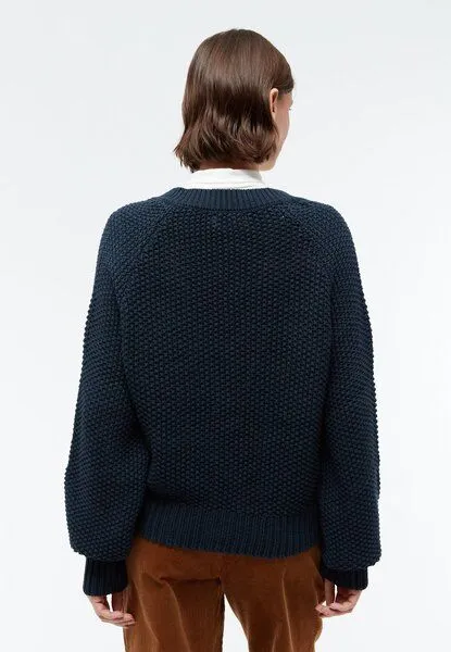 Givn Berlin Givn Berlin Strickcardigan GBNELE relaxed Fit aus Bio-Baumwolle mit Struktur, Midnight blue, – Produktbild 4 von 4