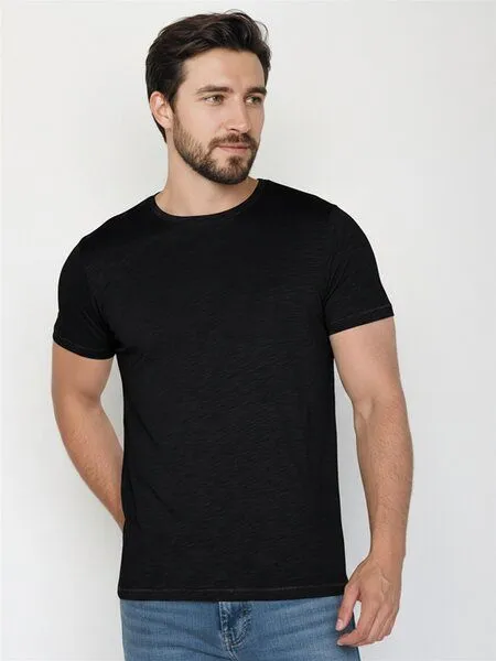 GreenBomb GREENBOMB Basic Spice - Sportliches T-Shirt aus Bio-Baumwolle / GOTS / Fair & Vegan, Schwarz (black), – Produktbild 2 von 4