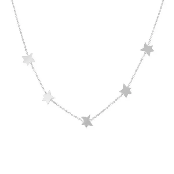 Eppi Eppi Silberne Kette mit Sternen Der Kleine Prinz, Weiss, – Produktbild 1 von 4