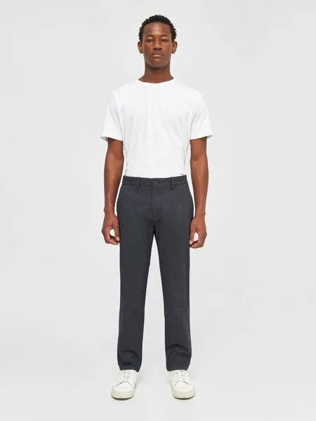 KnowledgeCotton Apparel KnowledgeCotton Apparel Chinohose - CHUCK regular flannel - aus Bio-Baumwolle, Grau (gray pinstripe), – Produktbild 1 von 6
