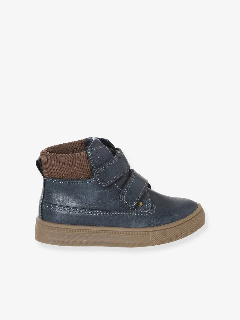 Vertbaudet Vertbaudet Kinder Boots mit Klettverschluss und Samtdetail, Marine, – Produktbild 2 von 4