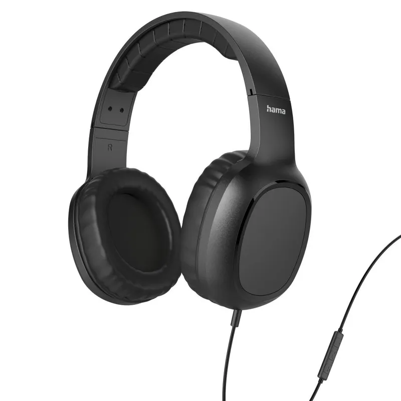 Hama Hama "Kopfhörer ""Fun II"", On-Ear, Mikrofon, einseitige Kabelführung, 3,5-mm, Schw (00221784)" – Produktbild 2 von 7