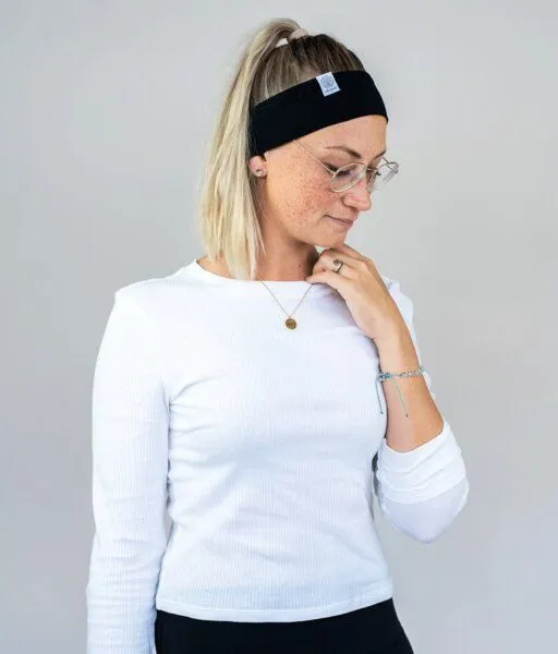 obumi obumi STIRNBAND SCHMAL AUS BIO JERSEY IN VIELEN FARBEN, Black, – Produktbild 3 von 3