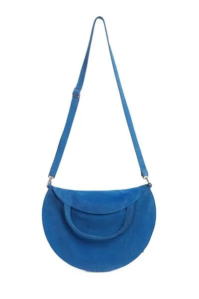 ELEKTROPULLI Runder Shopper von ElektroPulli, Blau wildleder mit silber, – Produktbild 2 von 2