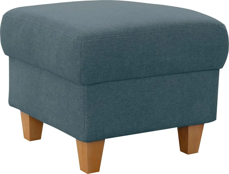 Home affaire Polsterhocker Palmera, B: 58 cm, mit Stauraum, Federkern, Blau|grau, – Produktbild 2 von 4