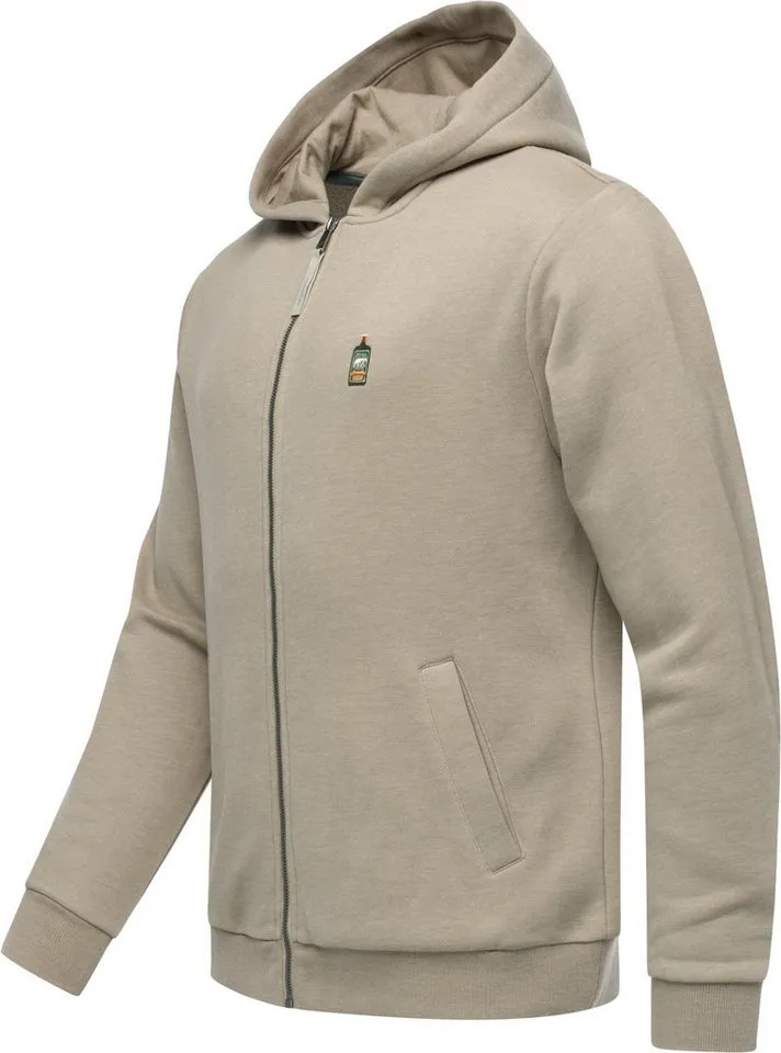 ragwear ragwear Sweatjacke Natten EMB Weiche Herren Kapuzenjacke mit Stickerei, Grün, – Produktbild 3 von 4