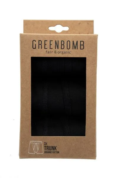GreenBomb GREENBOMB Basic 3x Trunk - Gemütliche Trunk aus Bio-Baumwoll Mix / GOTS / Fair & Vegan, Schwarz (black), – Produktbild 2 von 2
