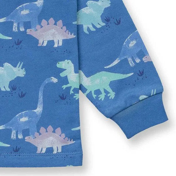Sense Organics Sense Organics Kinder Schlafanzug, Modell LONG JOHN SWEAT, Cooler dino-druck auf blauem hintergrund, – Produktbild 4 von 4