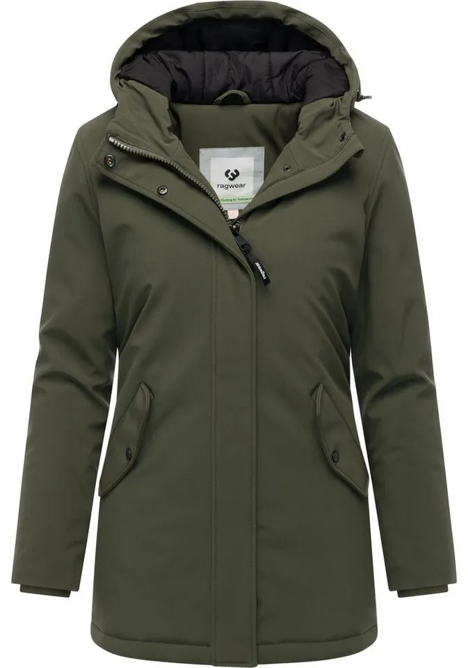 ragwear ragwear Softshellmantel Navanuti Wasserdichter Wintermantel mit Kapuze, Grün, – Produktbild 2 von 4