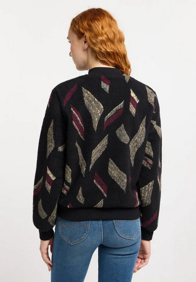 ragwear ragwear Fleecejacke CAIRRO PRINT mit Reißverschluss, aus Kunstfaser und Fleece, Basic Passform, Schwarz, – Produktbild 3 von 5