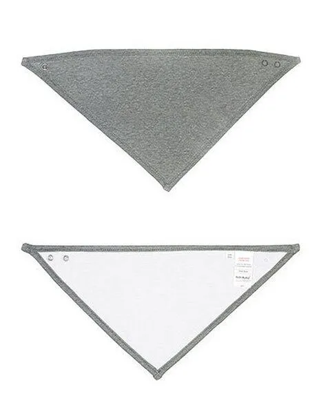 Babybugz Babybugz Baby Lätzchen Spucktuch beidseitig tragbar Vegan, White/heather grey melange, – Produktbild 4 von 4