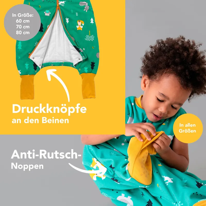schlummersack Schlummersack Schlafsack mit Füßen 3.5 Tog, Gruen, – Produktbild 1 von 5