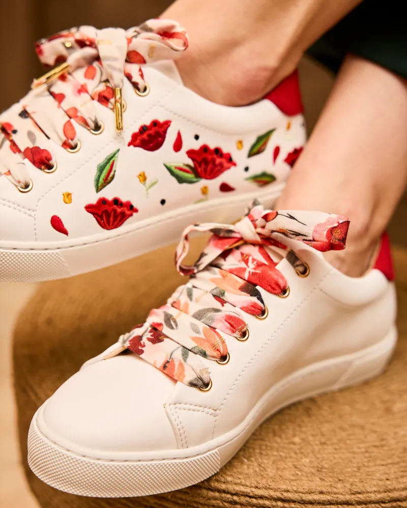 Minuit Sur Terre Minuit Sur Terre Damen vegan Sneaker Virevolte Coquelicots Weiß, Weiß, – Produktbild 1 von 2