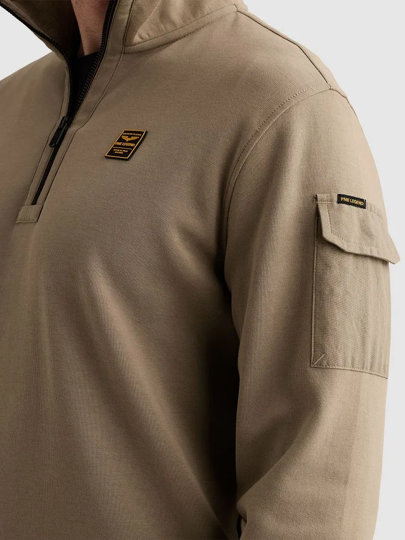 PME Legend PME Legend Half Zip Sweater Overland Trek - Größe 3XL, Khaki, – Produktbild 4 von 5