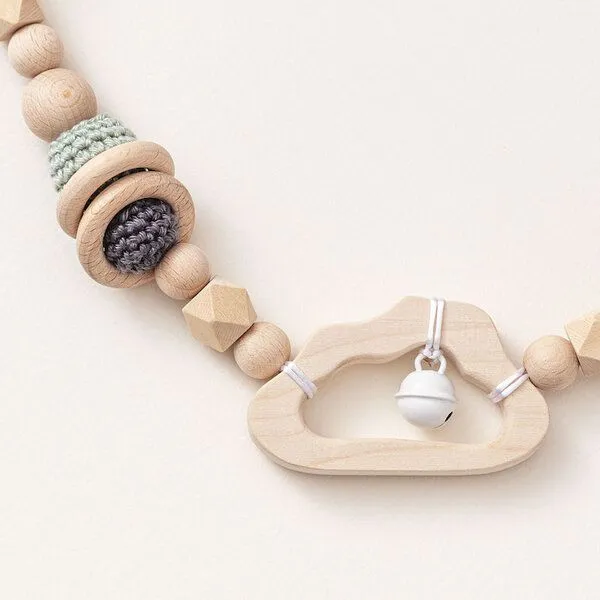 NoniKids Berlin NoniKids Berlin Kinderwagenkette Holz *Wolke Glocke* 2 Farben | Bio Baumwolle, Mint, – Produktbild 2 von 4