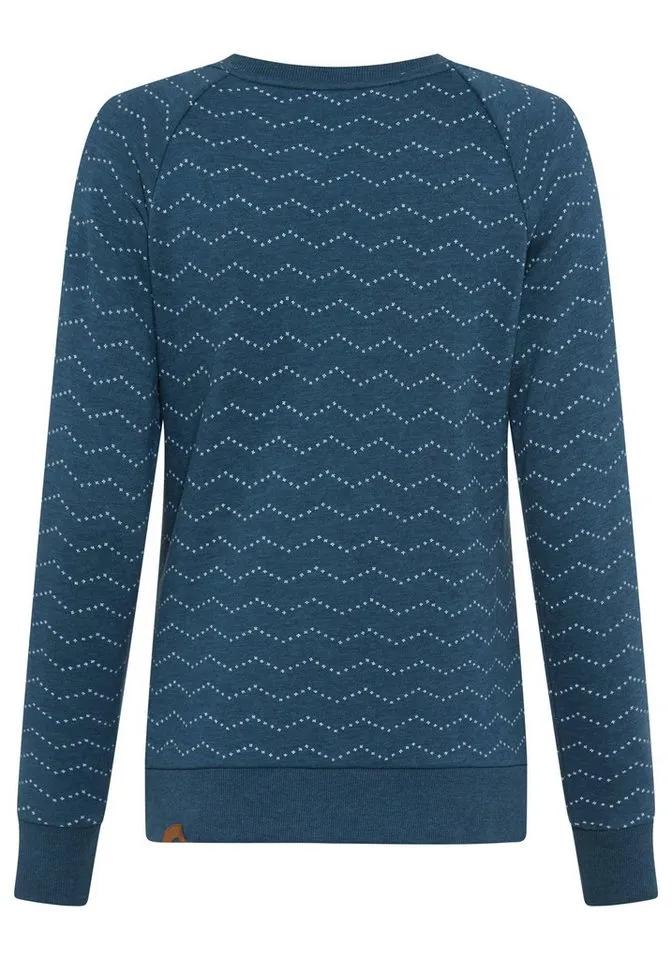 ragwear ragwear Sweatshirt DARIA ZIG ZAG O mit Zierknöpfen am Ausschnitt, Grün, – Produktbild 5 von 5