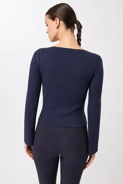 mandala mandala Side Button Longsleeve, Night-sky (blau), – Produktbild 2 von 4