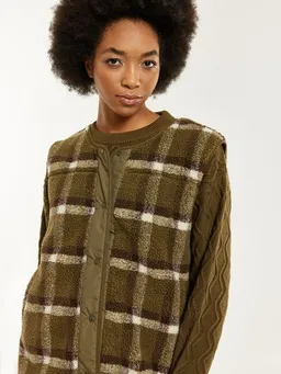 KnowledgeCotton Apparel KnowledgeCotton Apparel Teddy Check Crew Neck Vest – Produktbild 1 von 1