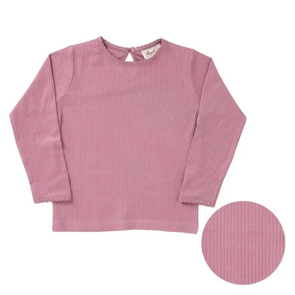 People Wear Organic People Wear Organic Langarmshirt in Rippoptik, rosa, aus Baumwolle (Bio) – Produktbild 1 von 2