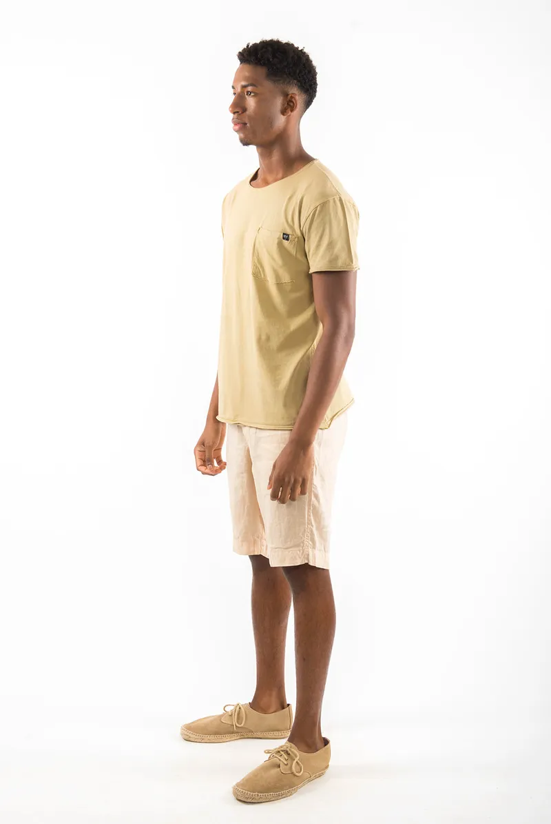 RAVENS VIEW IBIZA RAVENS VIEW IBIZA Herren vegan T-Shirt Rundhalsausschnitt Wild Pocket Camel Gelb, Gelb, – Produktbild 1 von 2