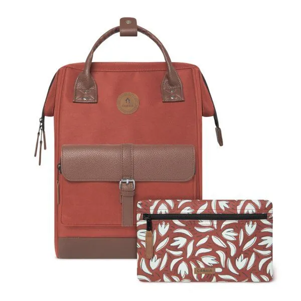Cabaïa Cabaïa Rucksack Adventurer Medium aus veganem Leder - 23 Liter, Rot, – Produktbild 1 von 4