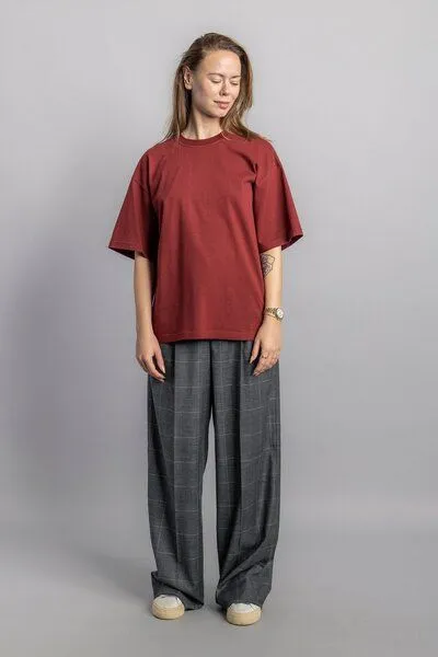 DIRTS dirts Heavy Cotton T-Shirt BOXY, Royal burgundy, – Produktbild 2 von 4