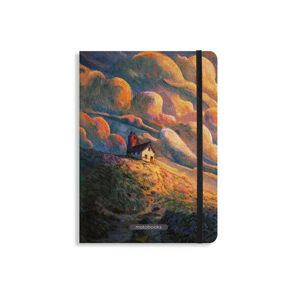 matabooks® matabooks® Nachhaltiges A5 Notizbuch/Journal/Schreibheft aus Süßgraspapier – Nari (punktiert), Dusk purple, – Produktbild 1 von 3