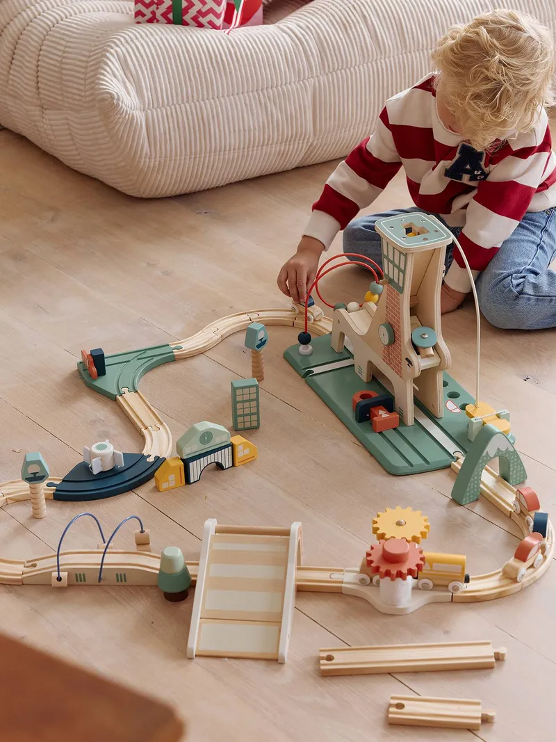 Vertbaudet Activity-Turm mit Rampe für Kinder, Braun, – Produktbild 3 von 4