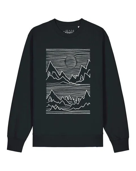 watapparel watapparel Sweatshirt Unisex Mountains, Black, – Produktbild 1 von 2