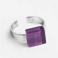ALEXASCHA ALEXASCHA Geometrischer Ring aus Glas, mini | PUREFORM, Amethystlila, – Produktbild 1 von 1