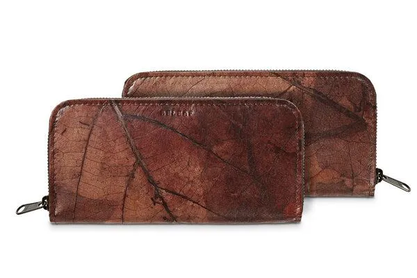 BELEAF BELEAF Großes veganes Portemonnaie "BIG LEAF" aus Blattleder, Soil brown, – Produktbild 2 von 4
