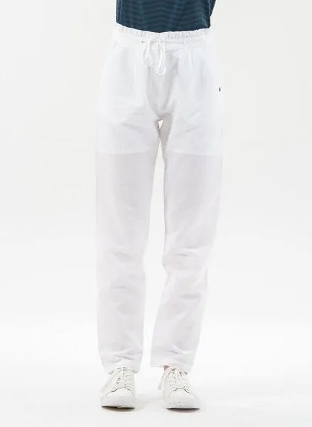 ORGANICATION ORGANICATION Paperbag-Hose aus Leinen mit Bio-Baumwolle, White, – Produktbild 2 von 4